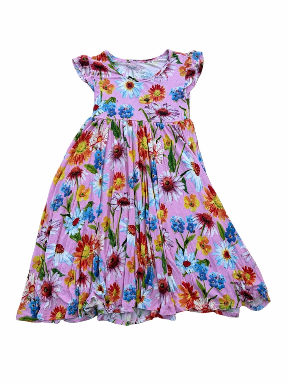 Posh Peanut Size 9 Years Kaileigh Ruffled Cap Sleeve Floral Bamboo Twirl Dress
